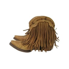 Junk Gypsy by Lane Spitfire Ankle Fringe Cowgirl Boots in Mustard SZ 5 1/2