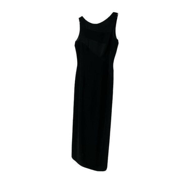 Datiani Evening Wear Dress Black Vintage Maxi Sleeveless Asymmetric Back Size 6
