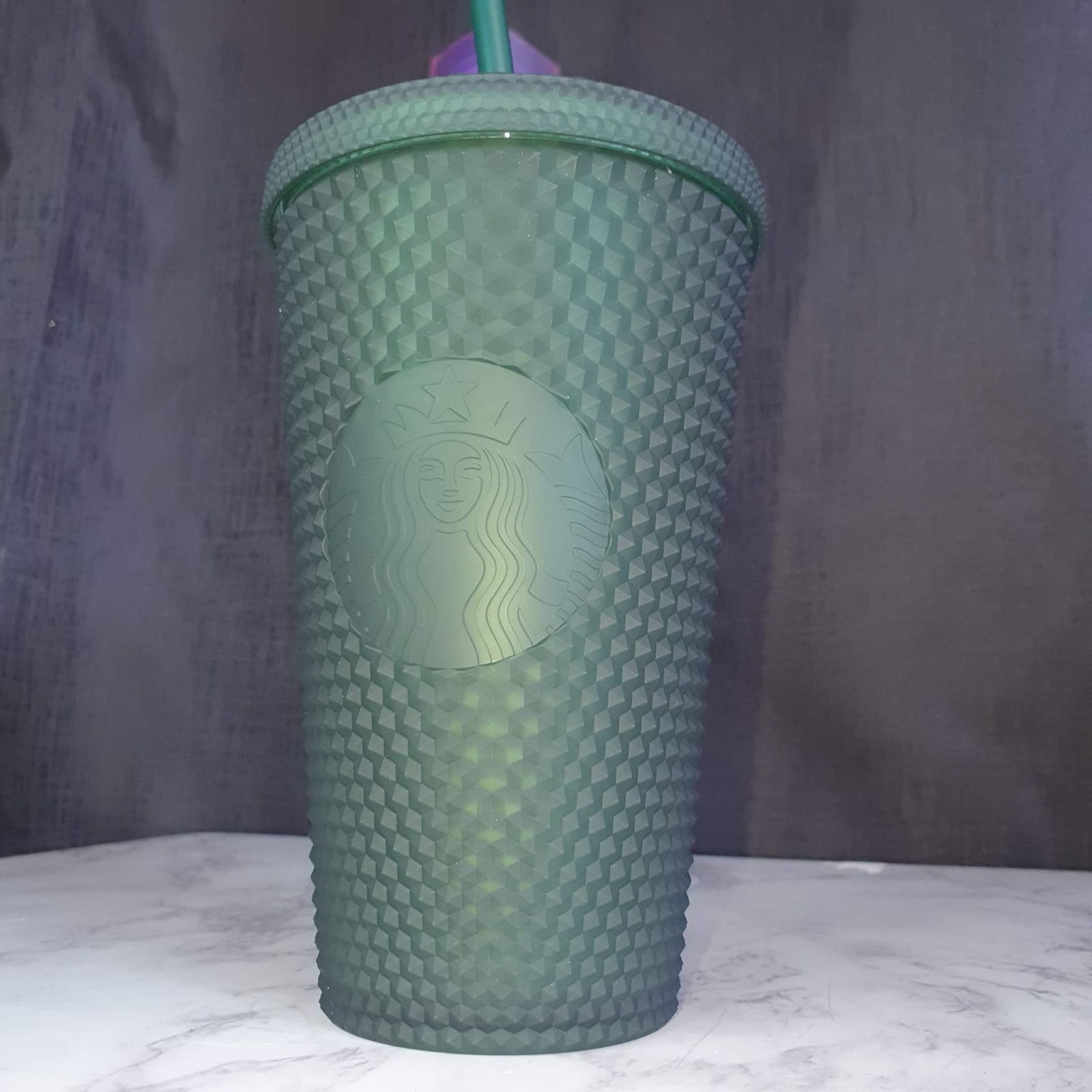 Starbucks Winter Matte Dark Green Studded Tumbler