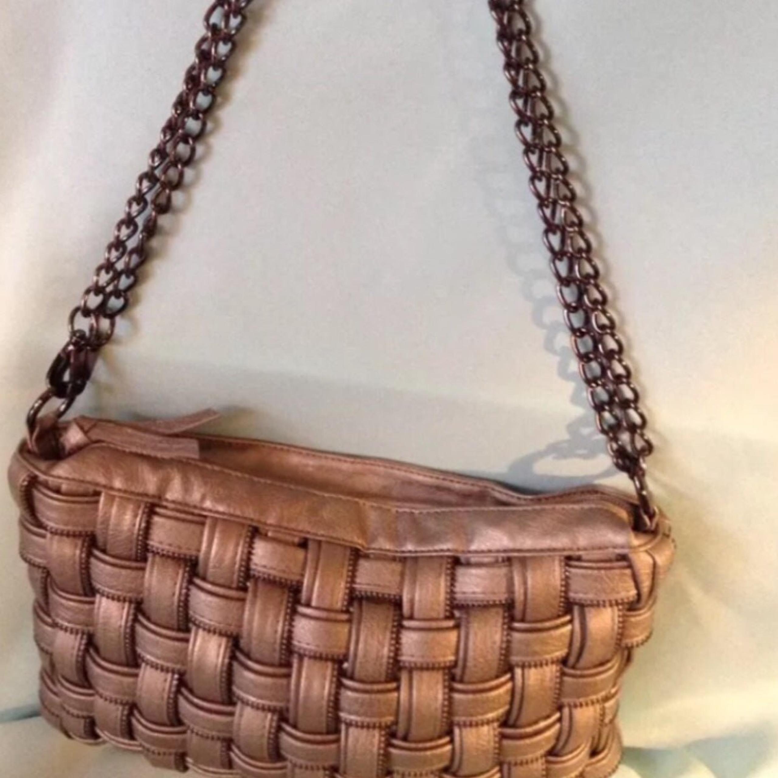 Olivia and Joy Zipper Weaved Shoulder Handbag