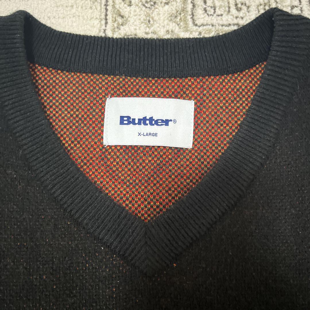 BUTTER GOODS Paisley Pattern Knit Vest XL