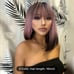 Human hair blend pink with dark end Bob straight wig.