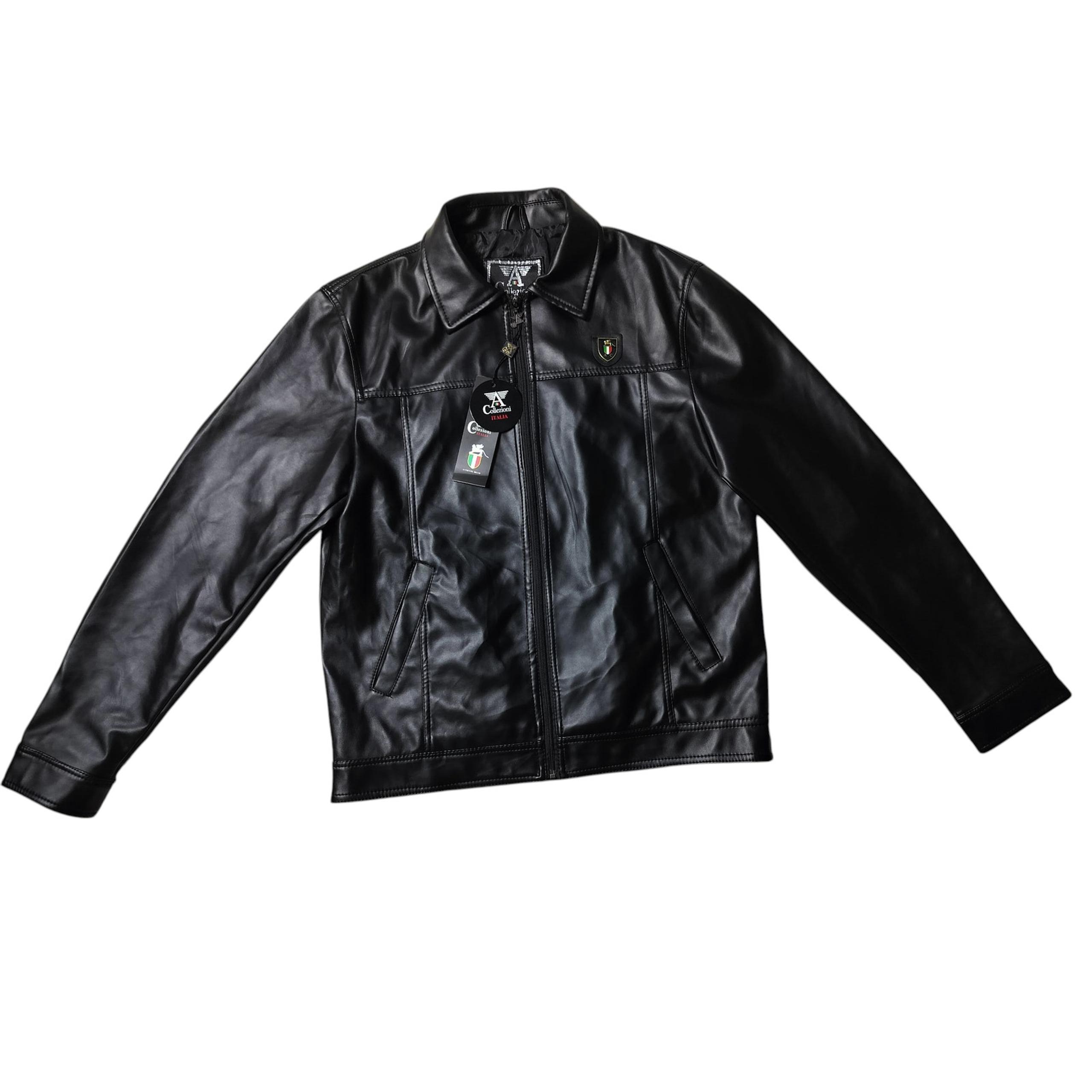 New Authentic Armani Collezioni Men's Black Italian Jacket Full Zip Size XL