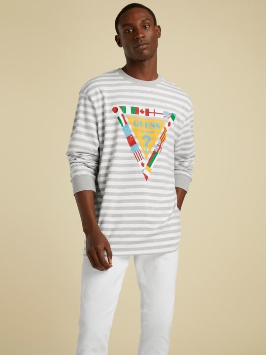New GUESS Originals Men's Stripe Long Sleeve SZ XXL
