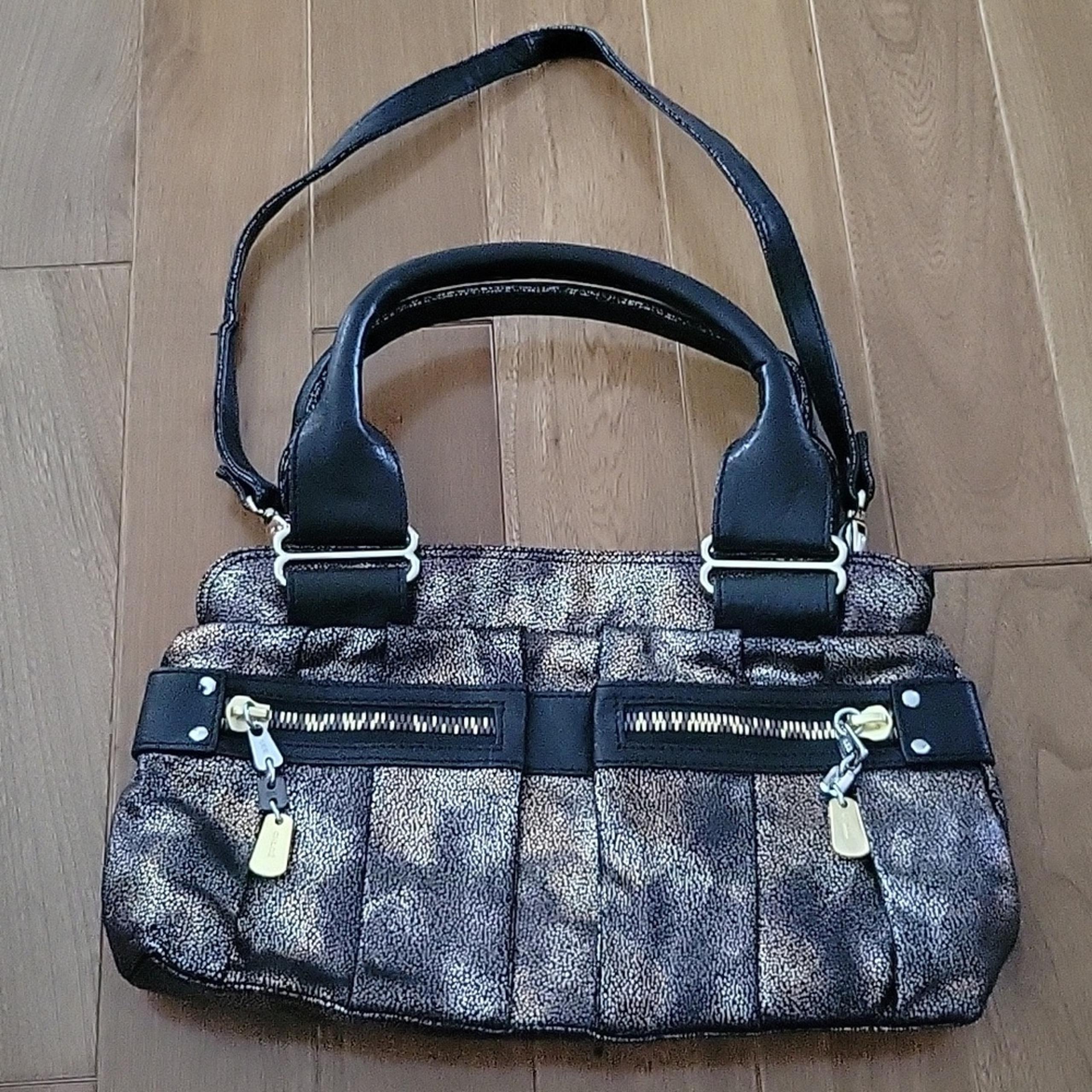 See by Chloe Daytripper Satchel Bag Pewter Gold Leather Zip Pockets Purse