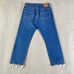 Levis Premium 501 Jeans Womens 31 x 25 Blue Big E Straight High Raw Hem Button
