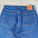 Levis Premium 501 Jeans Womens 31 x 25 Blue Big E Straight High Raw Hem Button