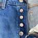 Levis Premium 501 Jeans Womens 31 x 25 Blue Big E Straight High Raw Hem Button