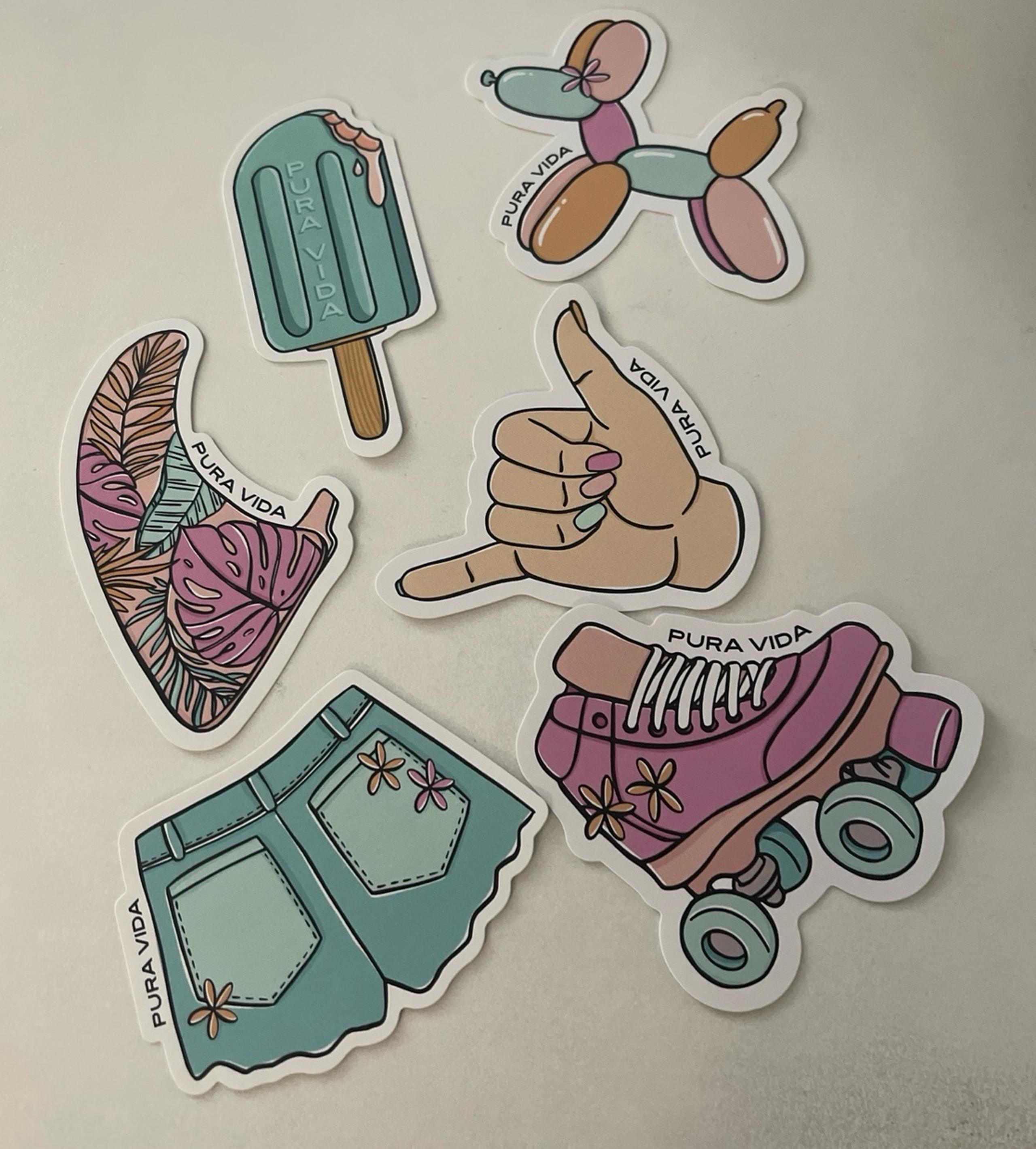 Pura Vida Stickers Set of 6