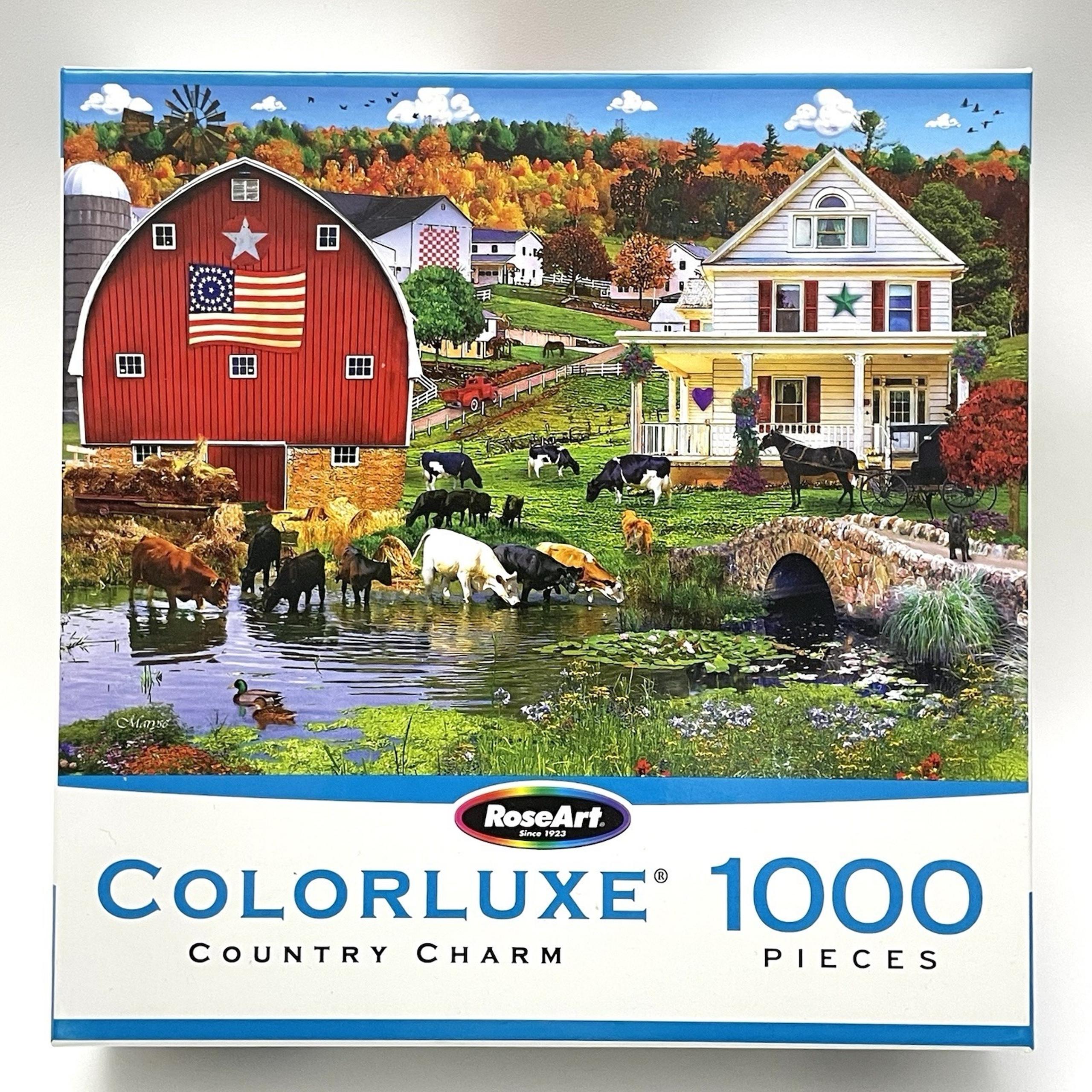 RoseArt Colorluxe 1000 Piece Country Barn Dances Jigsaw Puzzle