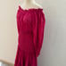 Alexis Thalssa Off The Shoulder Shirred Maxi Dress Fuchsia w/ Gold Dots Size M