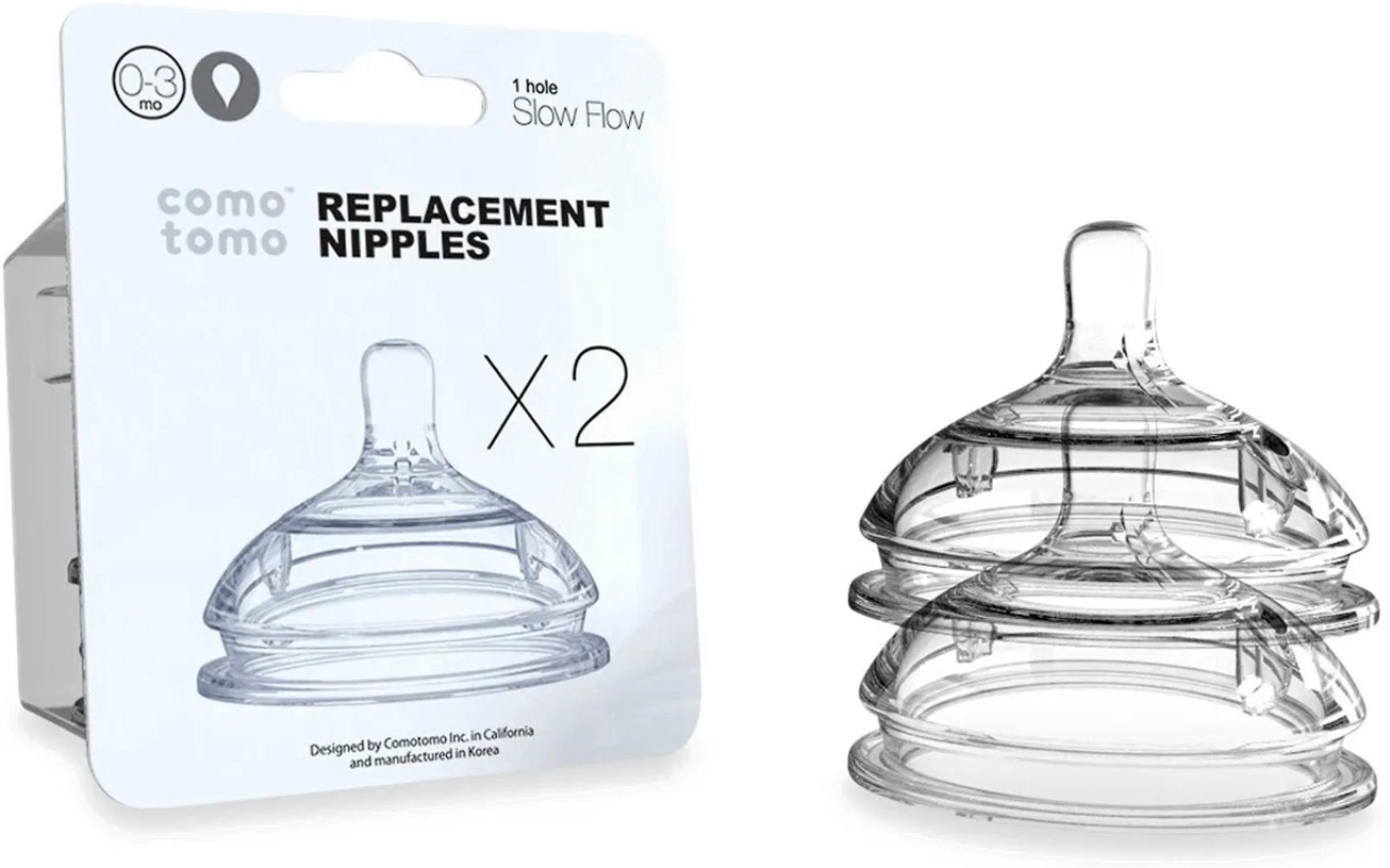 Como Tomo Silicone Replacement Nipples 2-Pack Slow Flow 0-3 Months - New Sealed!