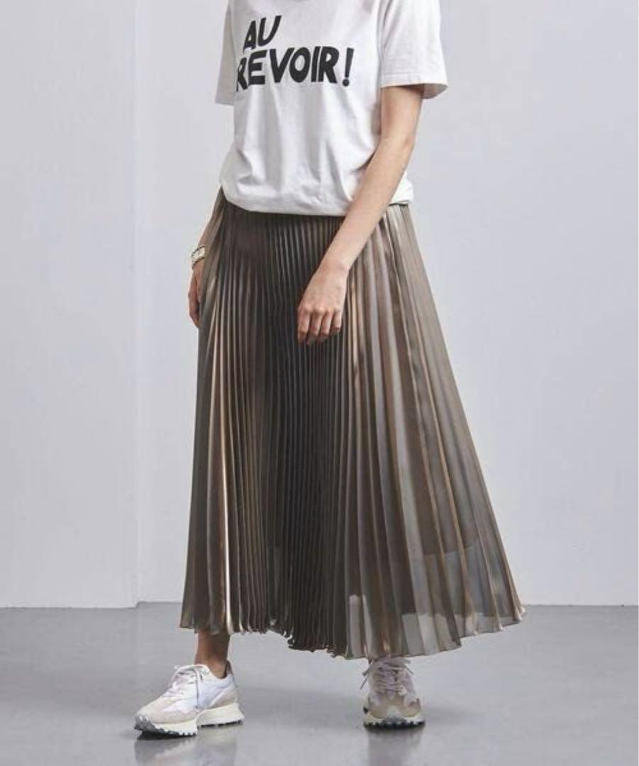 United Arrows Pleated Skirt Gold 36