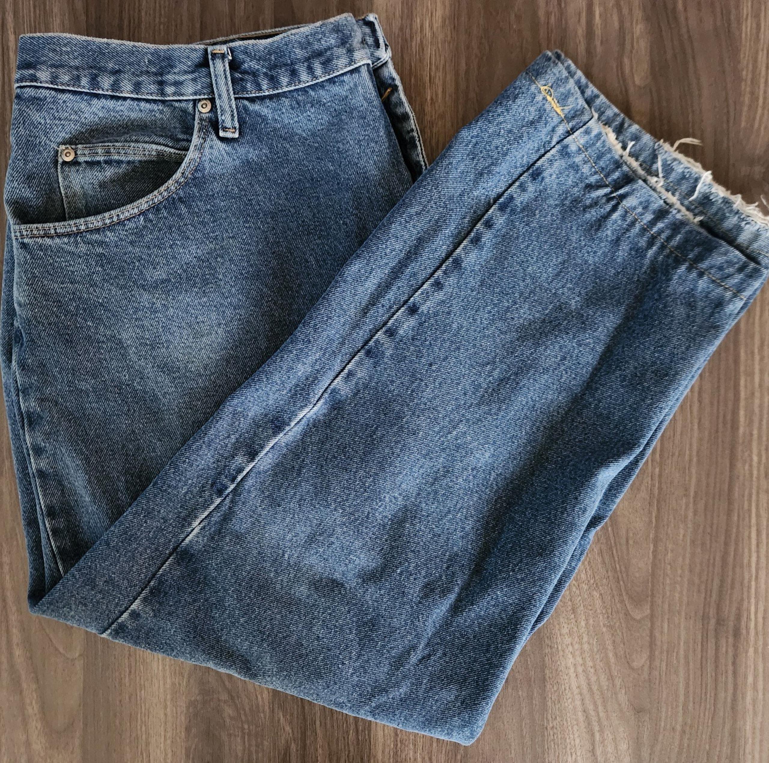 Wrangler Hero Premium Blue Denim Relaxed Straight Leg Jeans Men's 40W 30L EUC