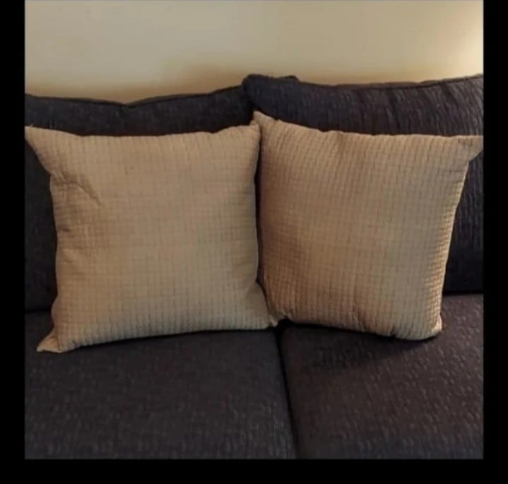 RODEO HOME 18 x 18 Throw Pillow Set Beige Gold Satin - Vintage 90s GORGEOUS LUXE