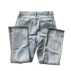 7 For All Mankind Light Blue Jeans Size 30 Cropped Distressed Stretch