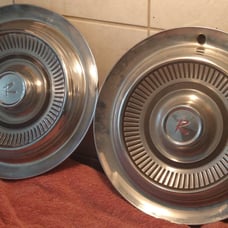 Rambler Hubcaps pair from the 1960s excellent for your Man Cave USA Genuine Old