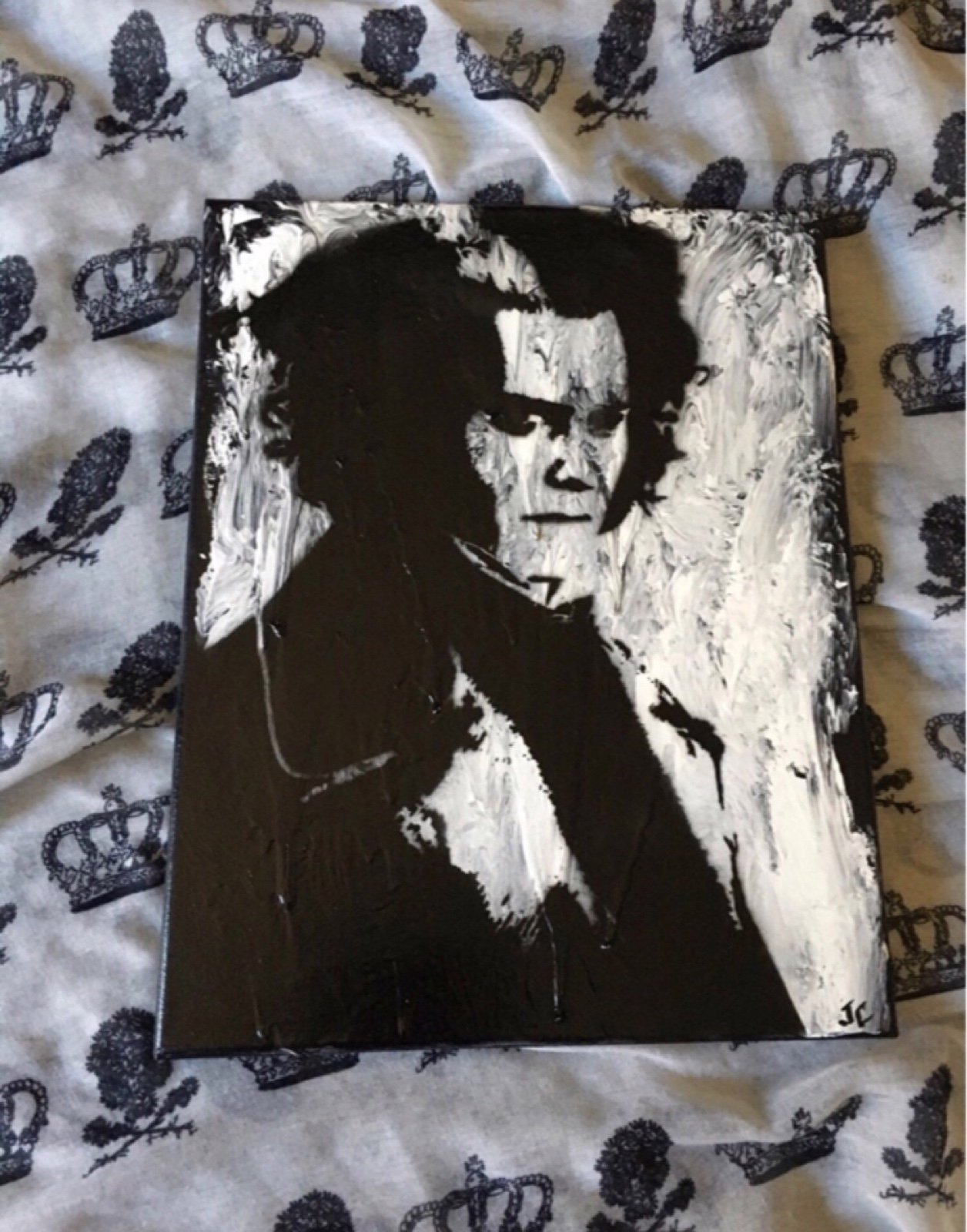 Sweeney Todd, goth, horror, Tim Burton, acrylic painting