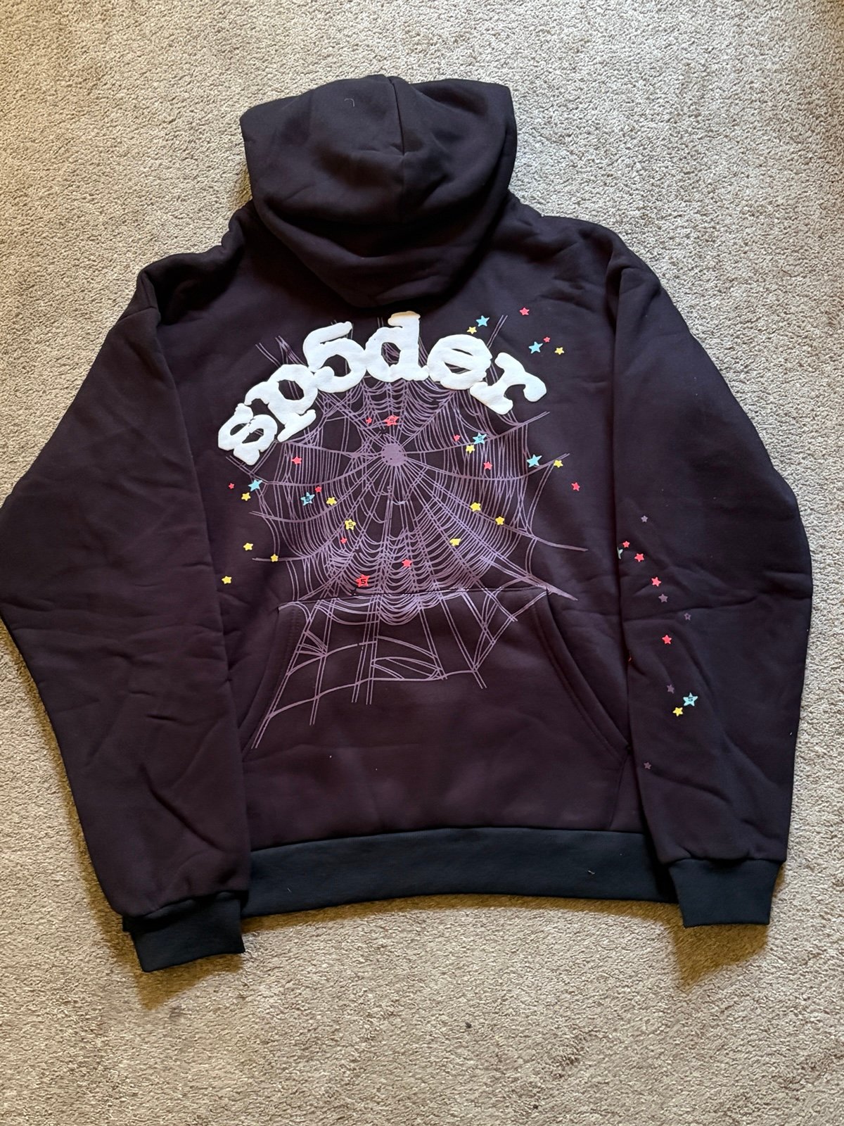 Sp5der Hoodie Black and Purple