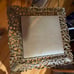 Antique gold painted wrought iron double tier marble plant table