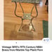 Antique gold painted wrought iron double tier marble plant table