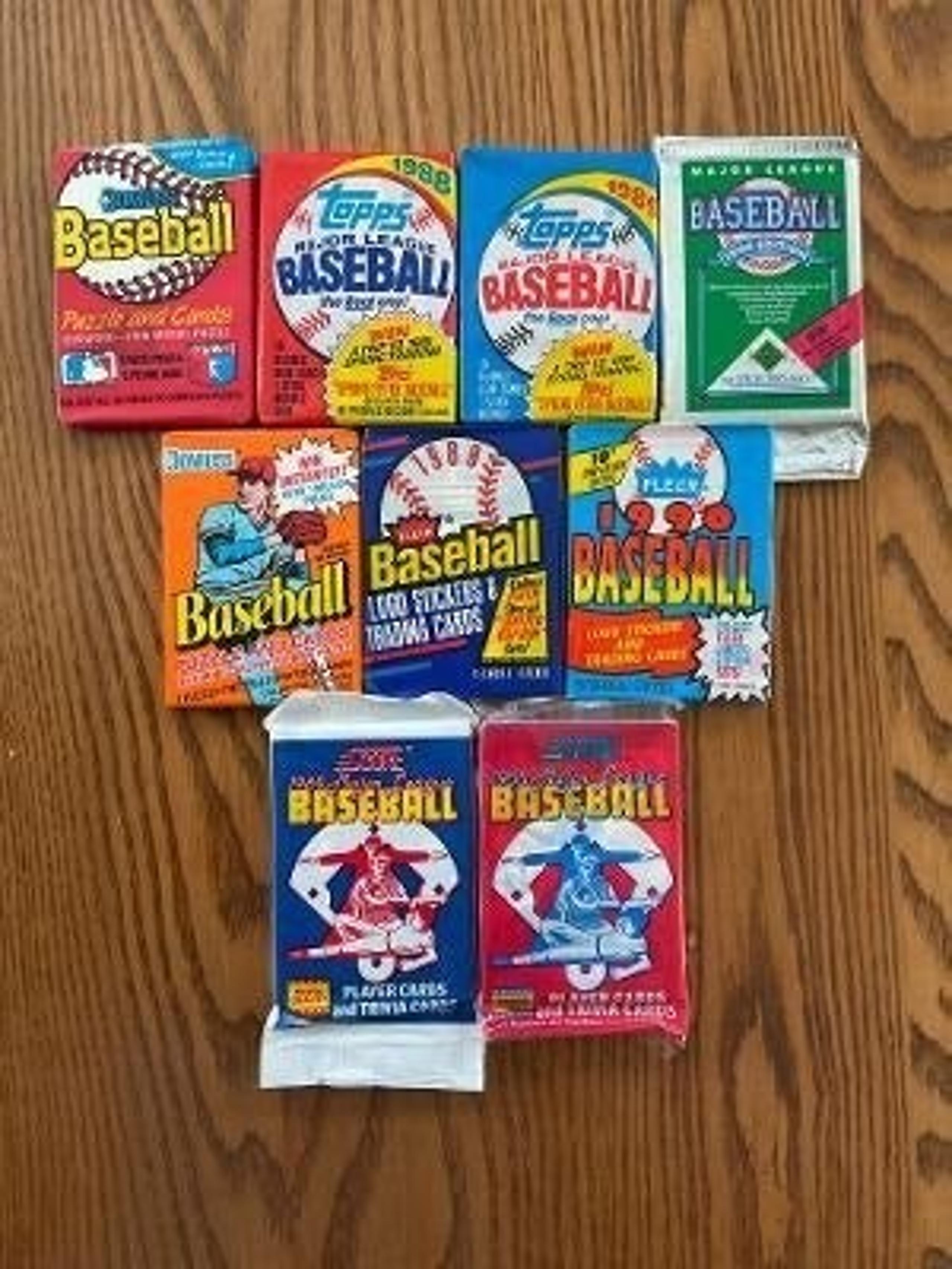 139 OLD UNOPENED BASEBALL CARDS IN PACKS 1990 AND EARLIER