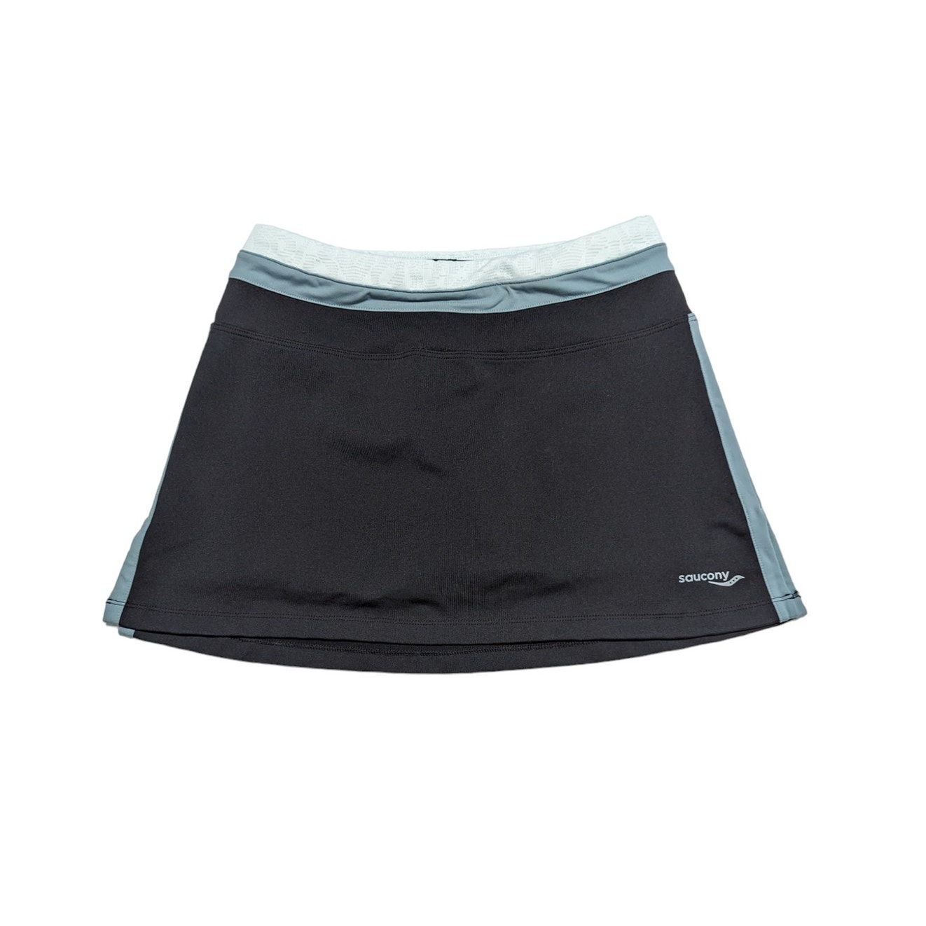 Saucony Running Skort Tennis Golf Workout Skirt Black Gray Womens X-Small Active