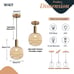 BOKT Modern Large Amber Glass Globe Pendant Light Fixture Brushed Brass Gold
