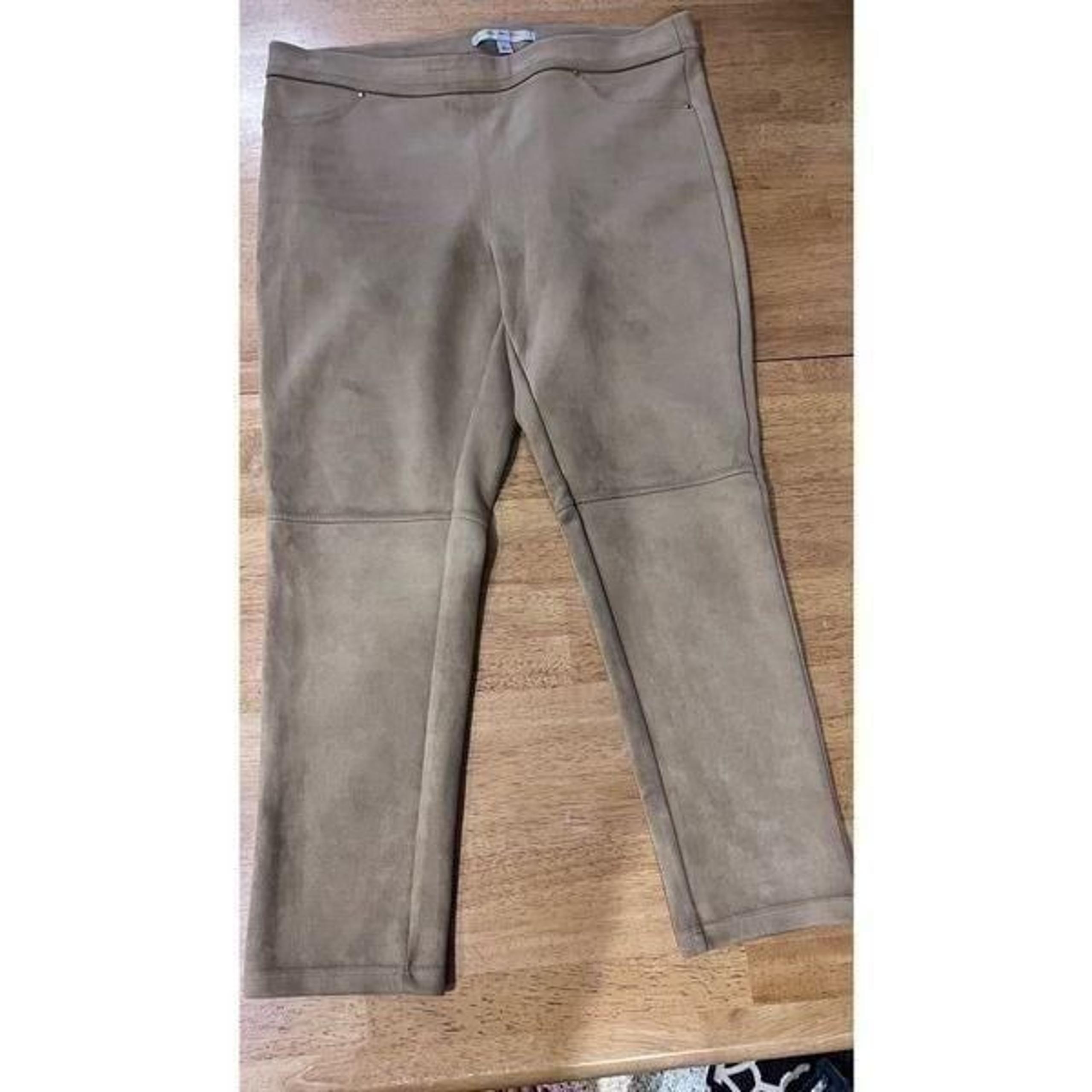 MARC NEW YORK ANDREW MARC TAN FAUX SUEDE PANTS WOMENS SIZE L