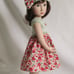Knit top dress and Hat Green & Red for 16