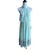 NWT Adriana Papell aqua bohemian tiered chiffon halter maxi dress size 12