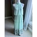 NWT Adriana Papell aqua bohemian tiered chiffon halter maxi dress size 12