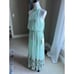 NWT Adriana Papell aqua bohemian tiered chiffon halter maxi dress size 12