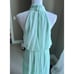 NWT Adriana Papell aqua bohemian tiered chiffon halter maxi dress size 12
