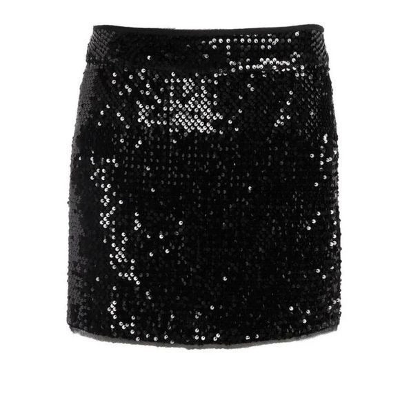 Zadig & Voltaire Jasmi Black Sequin Short Mini Skirt, Small Size 36