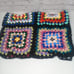 Crocheted Granny Square Afghan Handmade Multi Color Throw