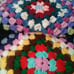 Crocheted Granny Square Afghan Handmade Multi Color Throw