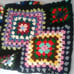 Crocheted Granny Square Afghan Handmade Multi Color Throw