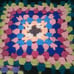 Crocheted Granny Square Afghan Handmade Multi Color Throw