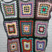 Crocheted Granny Square Afghan Handmade Multi Color Throw