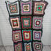 Crocheted Granny Square Afghan Handmade Multi Color Throw