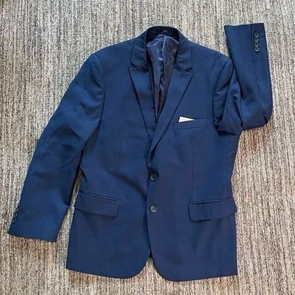 Giorgio Fiorelli Men’s Size 42 Vent Nopleat 2 Button Jacket Blue Sport Coat