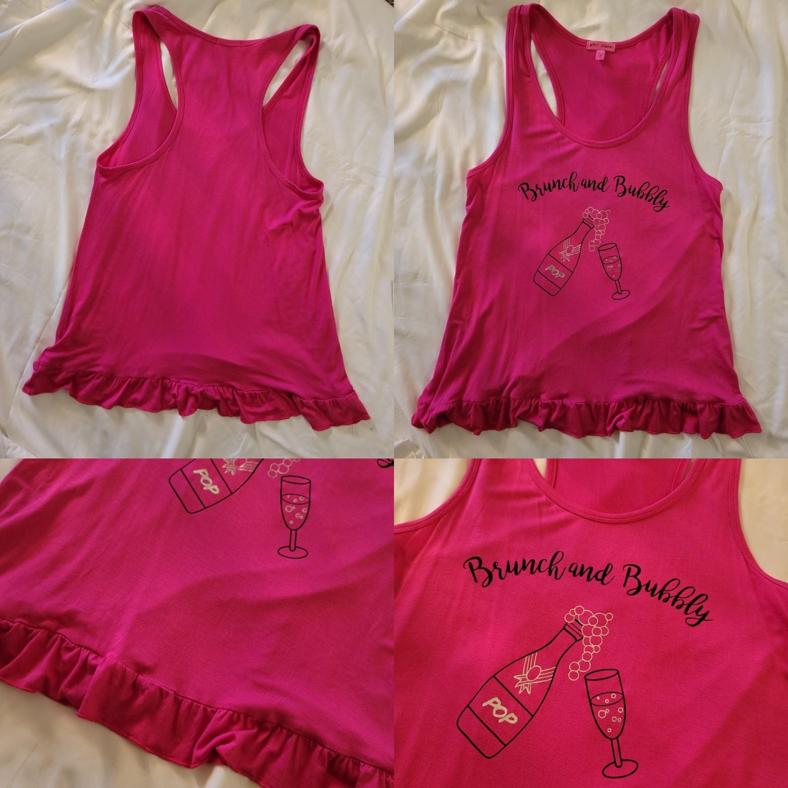 Betsey Johnson Pink Sleep Tank Top Small