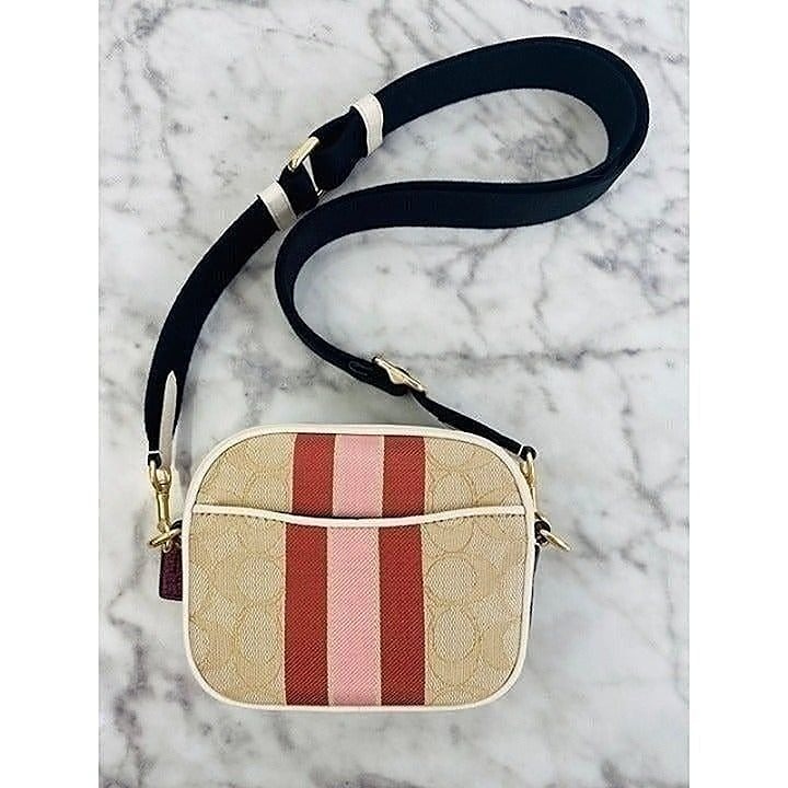 【COACH 】Mini Dempsey Camera Bag シグネチャー クロスボディ COACH Mini Dempsey Camera Bag with Garden Plaid and Coach