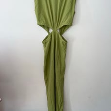 Zara Green Cut Out Maxi Dress Linen Blend Sleeveless New With Tags Women’s XS