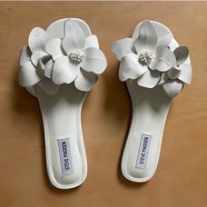 Steve Madden Melena Sandal White With Floral Leather Size 9