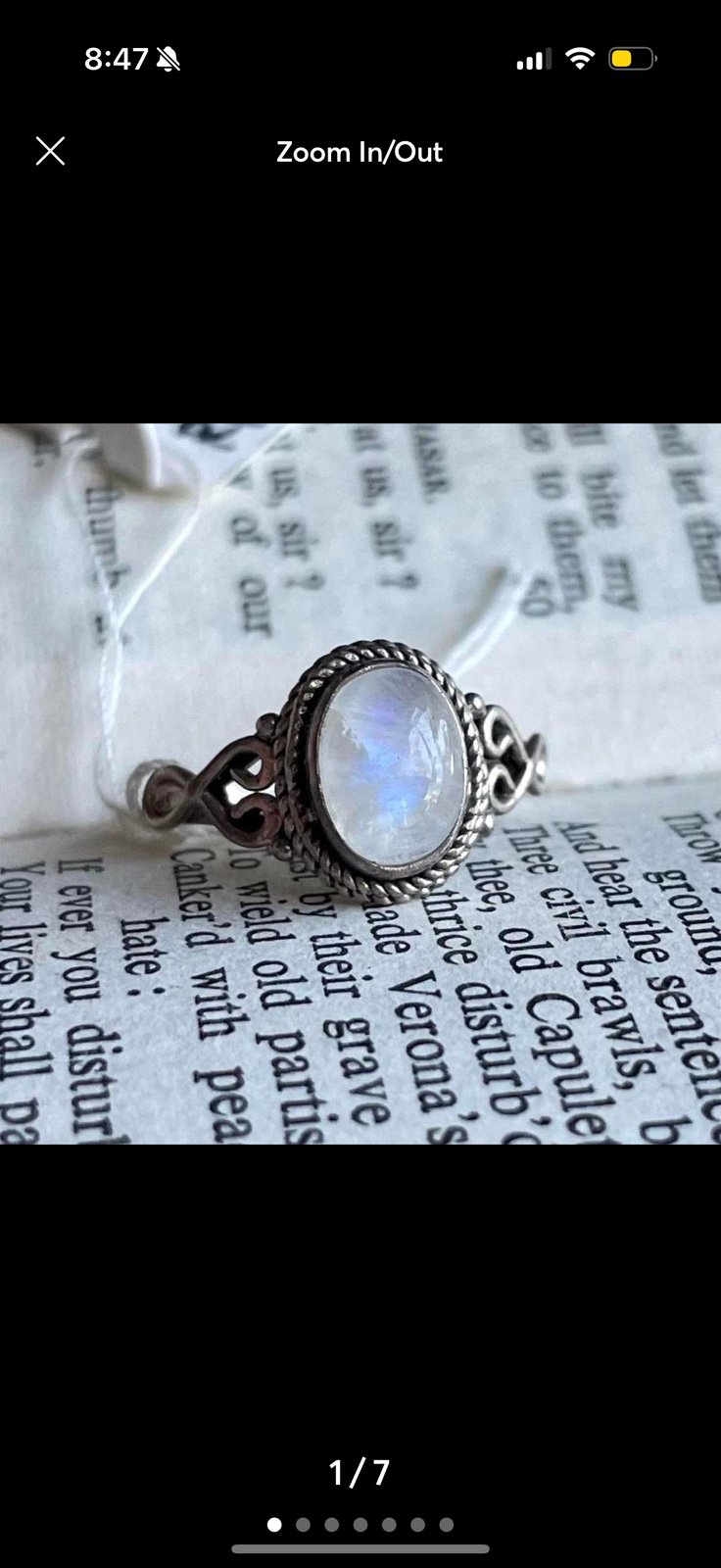 925 Silver Moonstone Ring