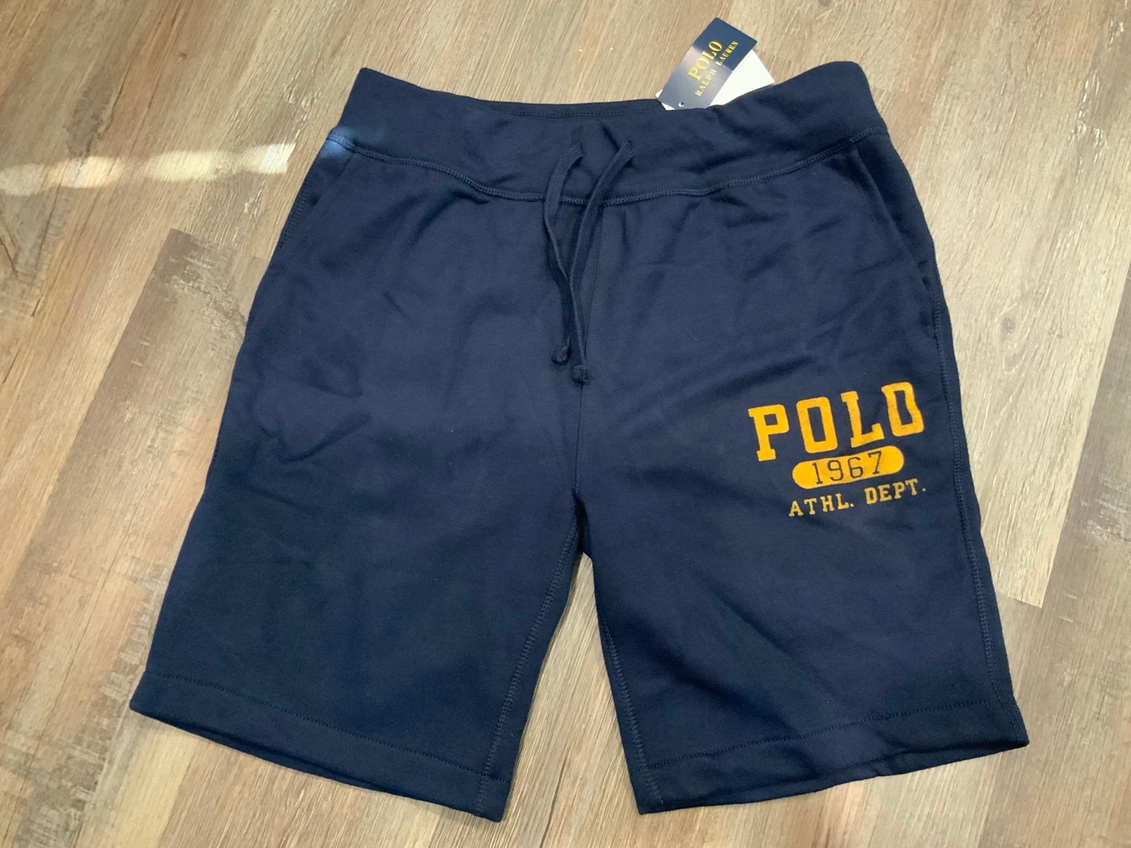 Polo Ralph Lauren POLO 1967 Athl. Dept. Graphic Fleece Blue Shorts Men's Sz M