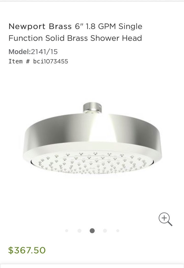 Newport Brass Shower Head in polished ni