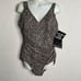 Miraclesuit Women's size 12 Brown Leopard Dotted One Piece Swimsuit